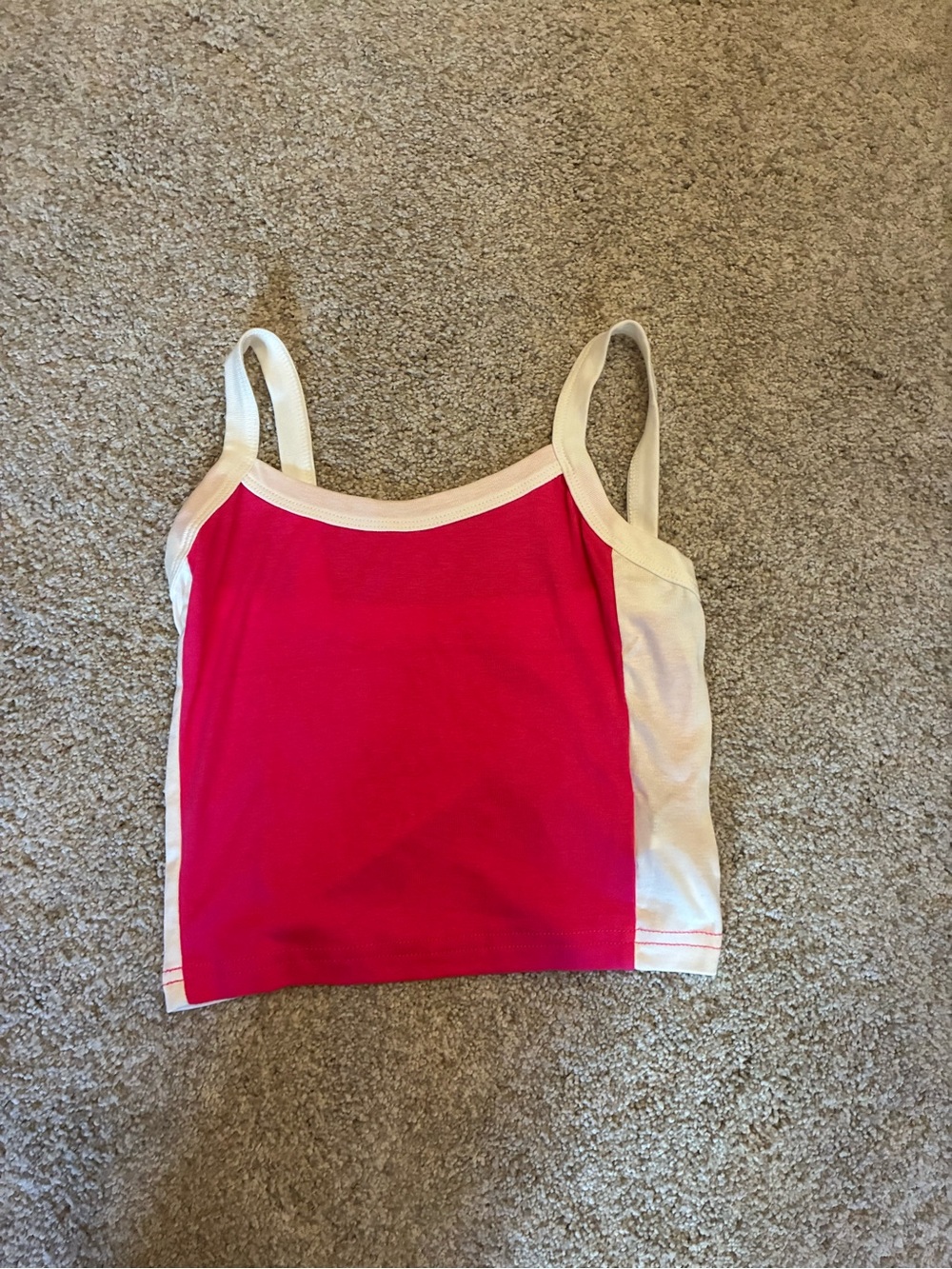 SHEIN Hot Pink & White Contrast Bandeau Cami